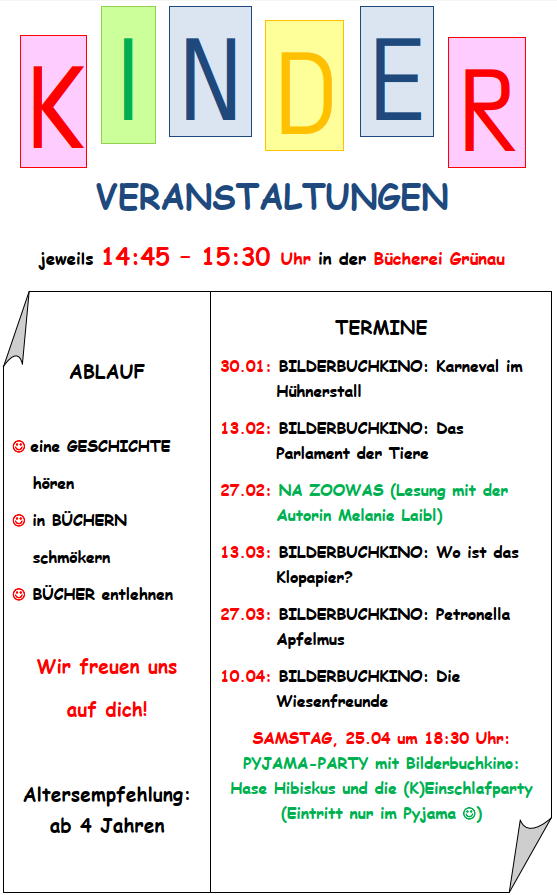 Kinderveranstaltungen 2026